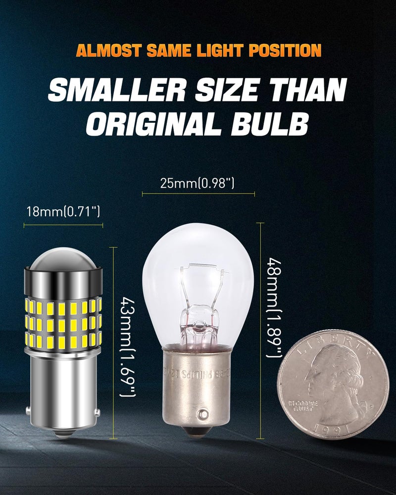 LUYED 1156 LED Bulb 1800Lumens Super Bright 3014 78-EX Chipsets 1156 1141 1003 7506 LED Bulbs Used for Back Up Reverse Lights,Brake Lights,Tail Lights,Rv lights,Xenon White,Pack of 2 - Image 5